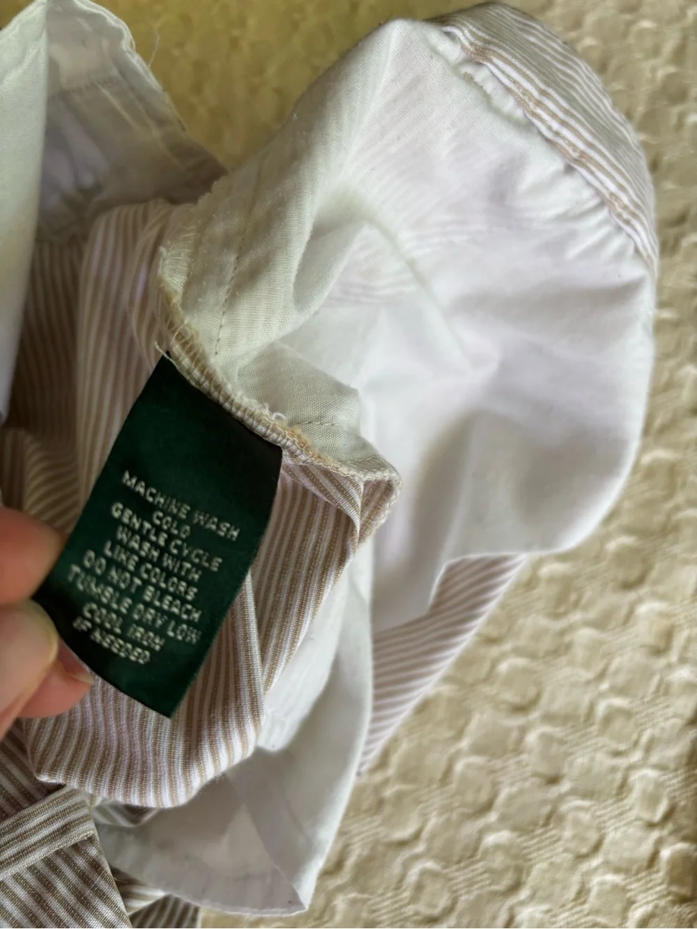 Ralph Lauren Beige Pinstriped Flat Front Men's Shorts